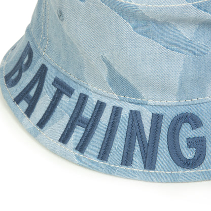 MOONFACE CAMO DENIM BUCKET HAT