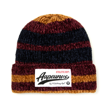 MOONFACE PATCH STRIPED BEANIE