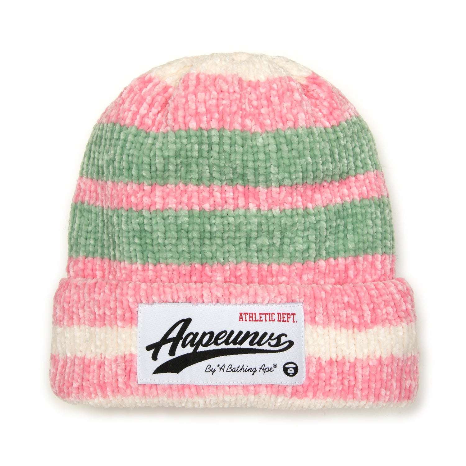 MOONFACE PATCH STRIPED BEANIE