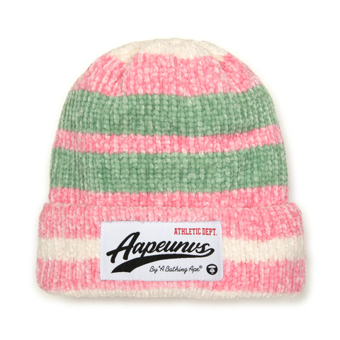MOONFACE PATCH STRIPED BEANIE