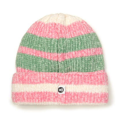 MOONFACE PATCH STRIPED BEANIE