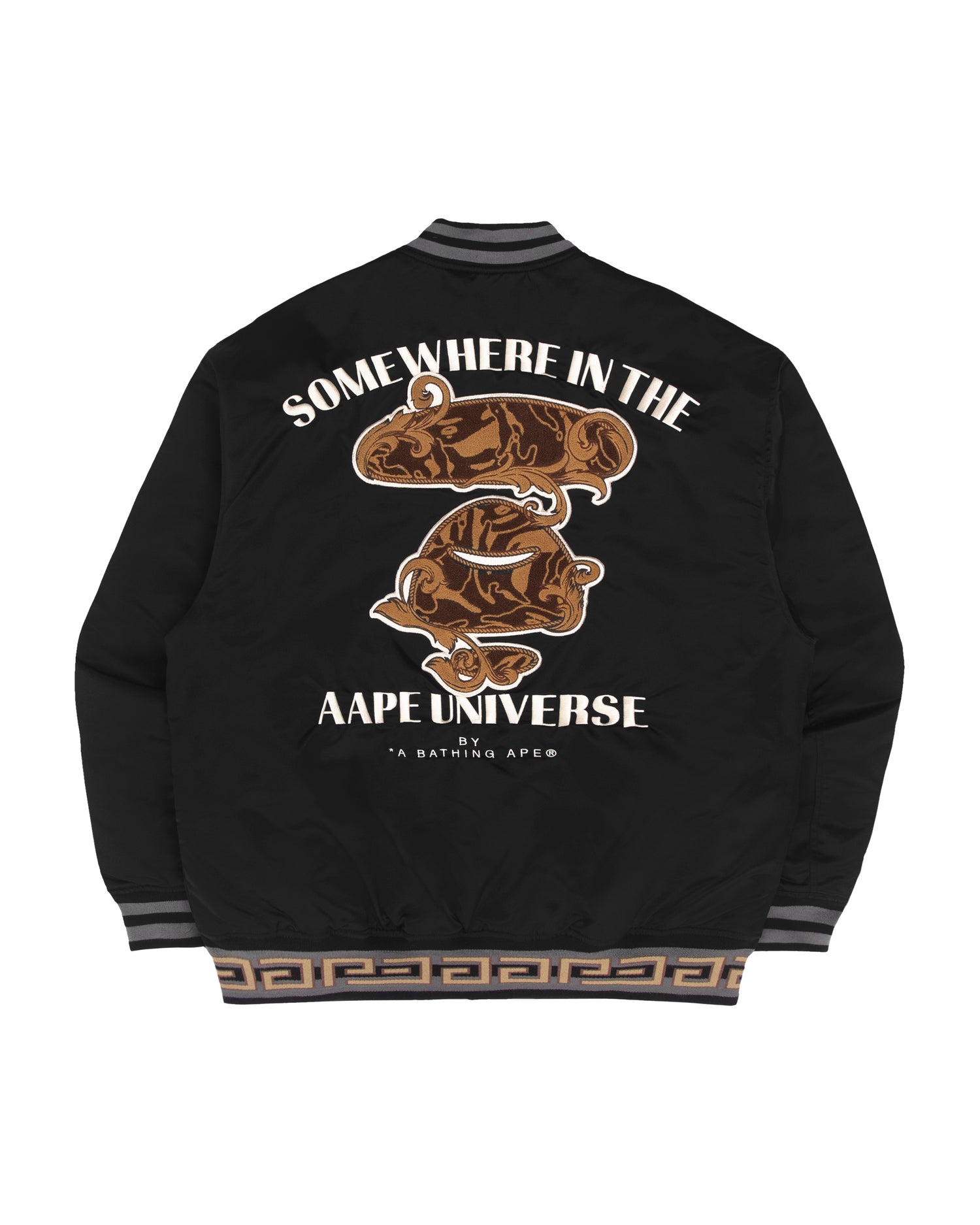 AAPE Moonface patterned patch baseball jacket | Aape official