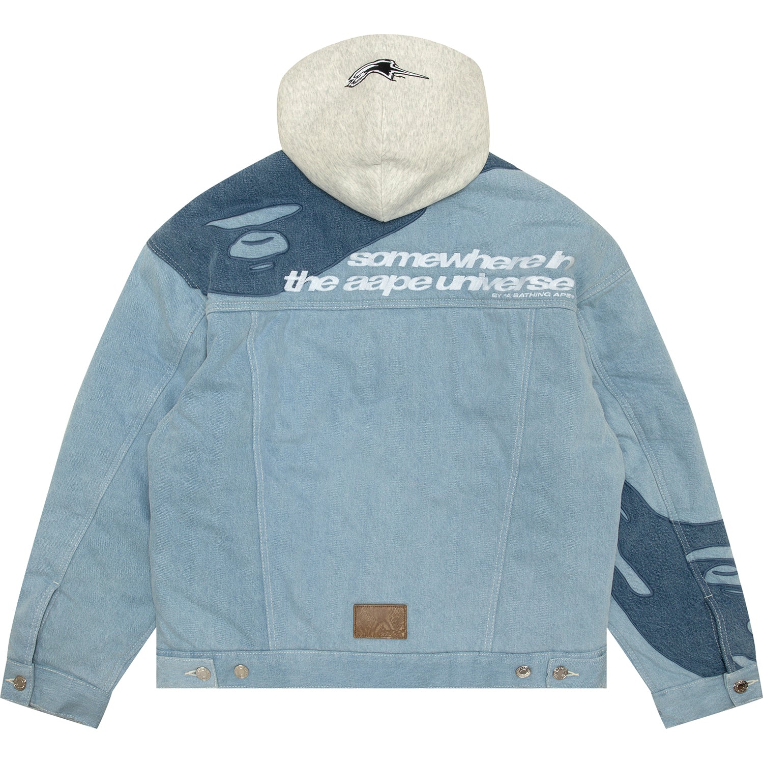 MOONFACE LOGO HOODED DENIM JACKET