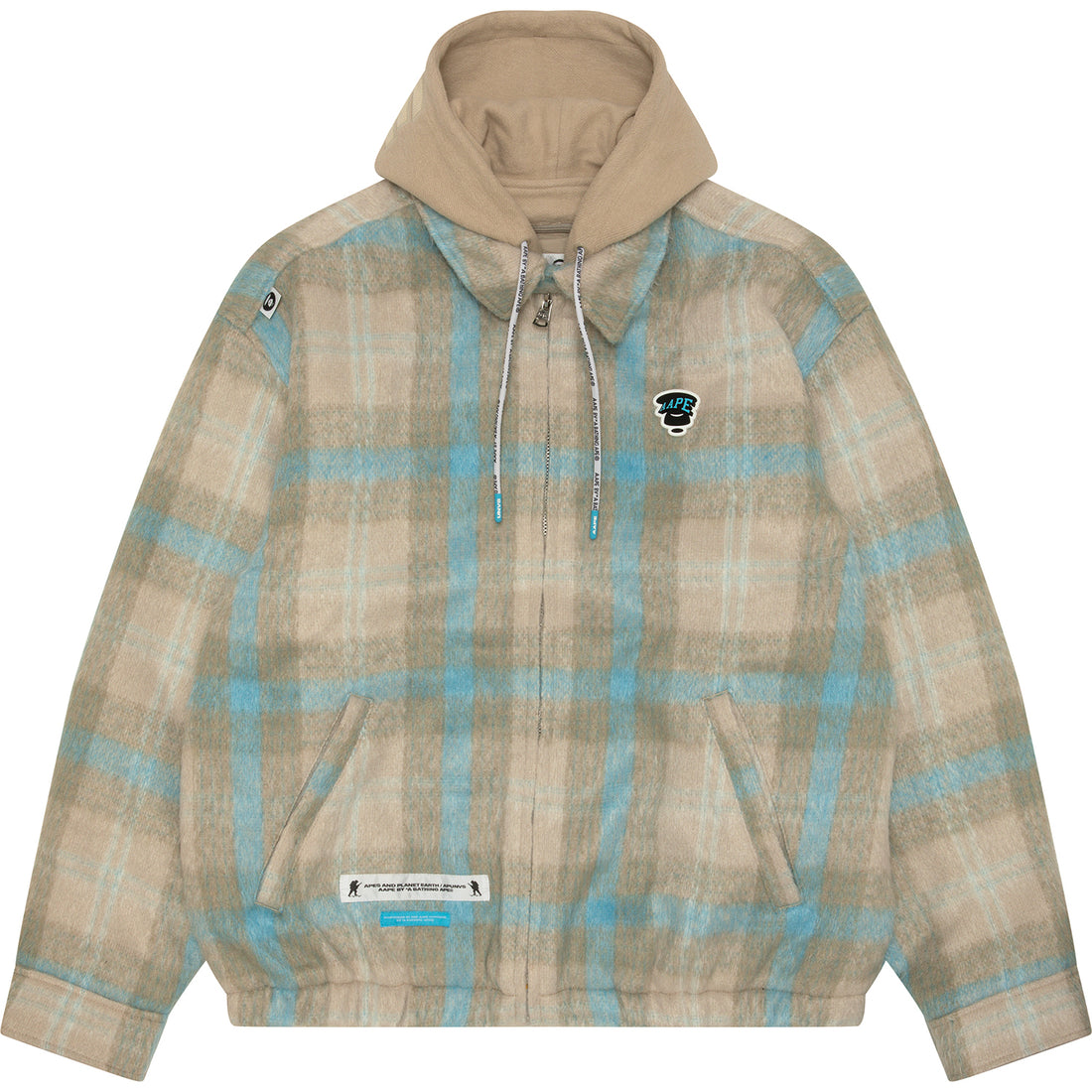 MOONFACE LOGO CHECK HOODED JACKET