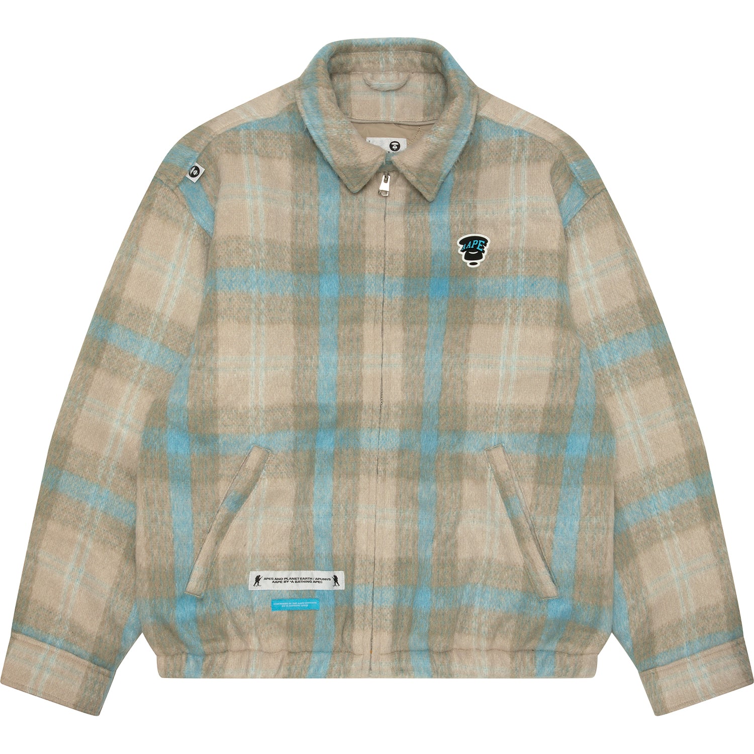 MOONFACE LOGO CHECK HOODED JACKET