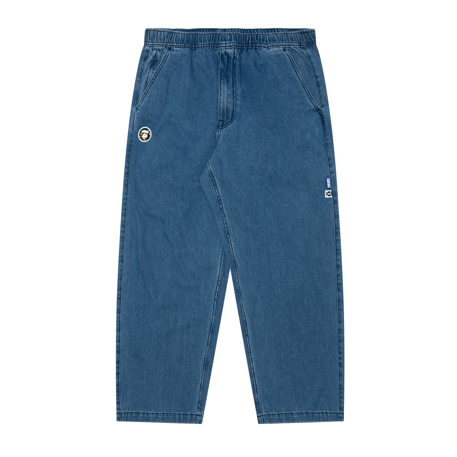 MOONFACE PATCH RELAXED DENIM PANTS