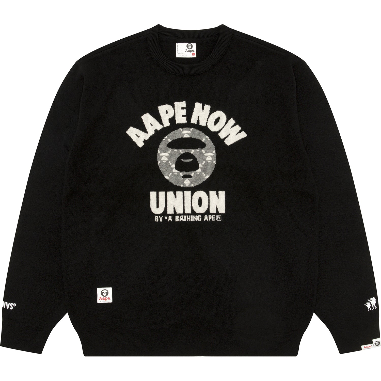 AAPENOW MOONFACE LOGO CREW NECK KNIT PULLOVER