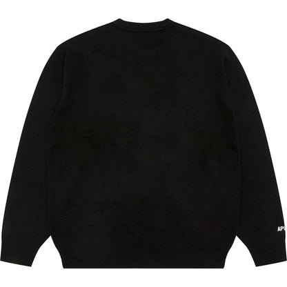 AAPENOW MOONFACE LOGO CREW NECK KNIT PULLOVER