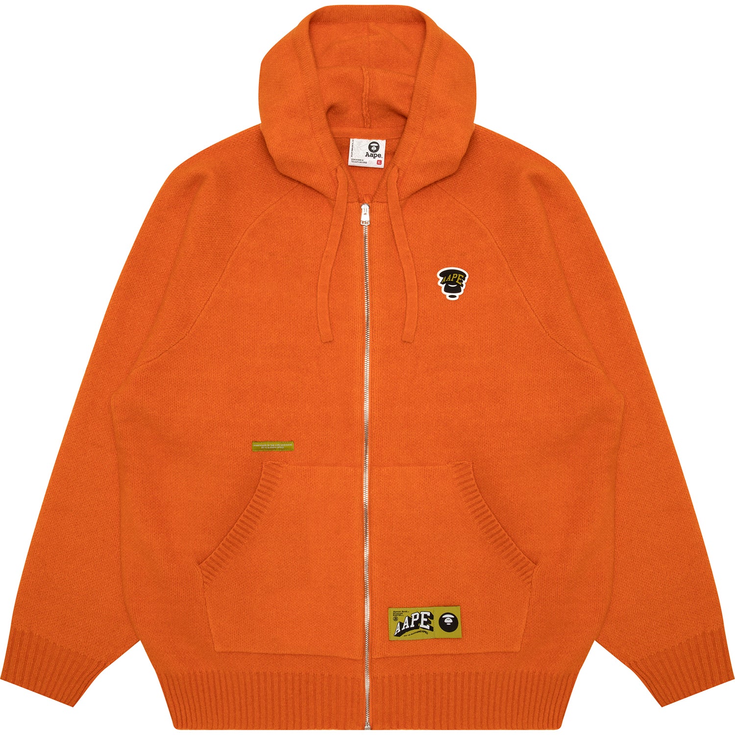 MOONFACE LOGO ZIP-UP KNIT HOODIE