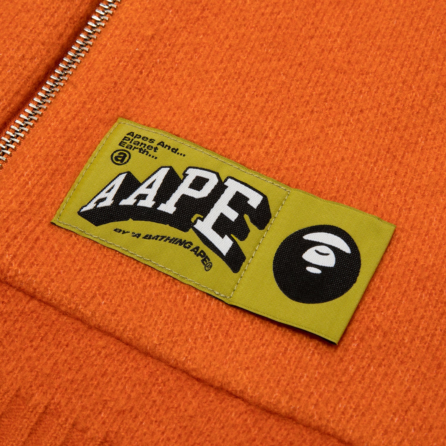 MOONFACE LOGO ZIP-UP KNIT HOODIE