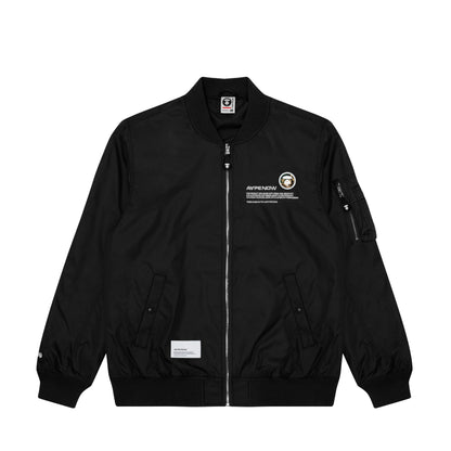 MOONFACE PATCH ZIP-UP BOMBER JACKET