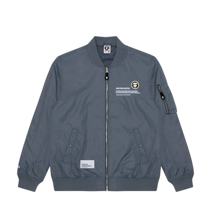 MOONFACE PATCH ZIP-UP BOMBER JACKET