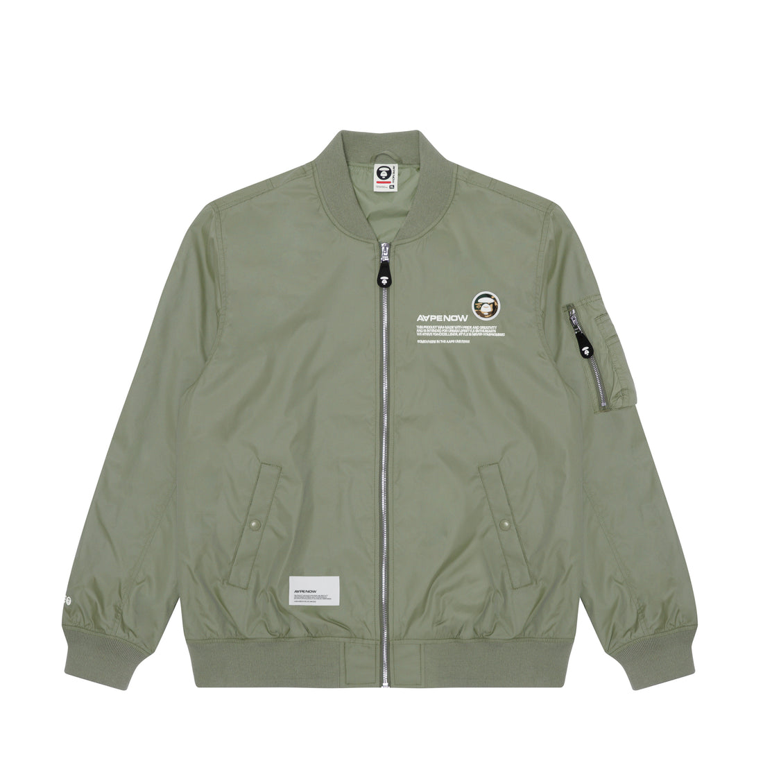 MOONFACE PATCH ZIP-UP BOMBER JACKET