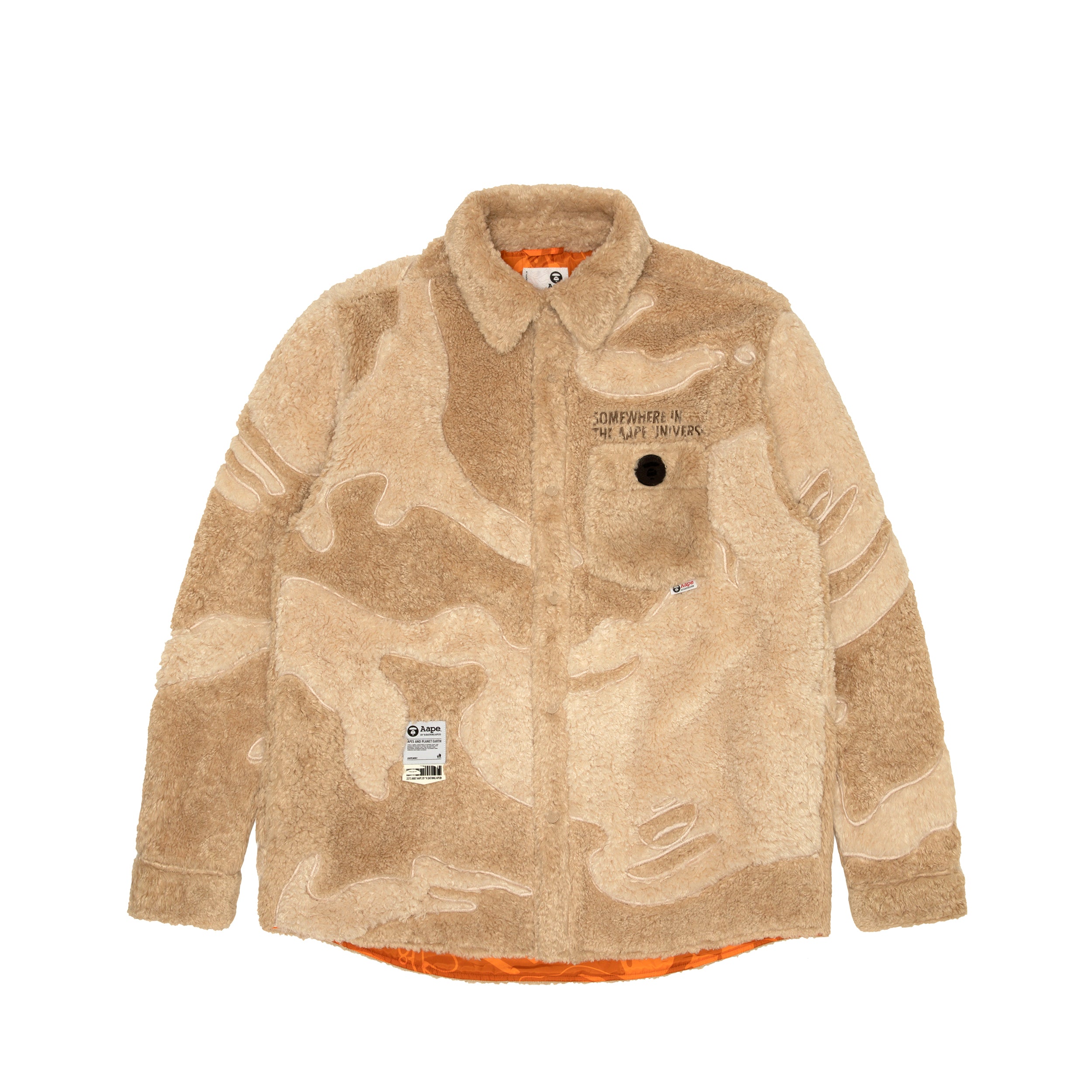 MOONFACE PATCH FLEECE SHIRT JACKET