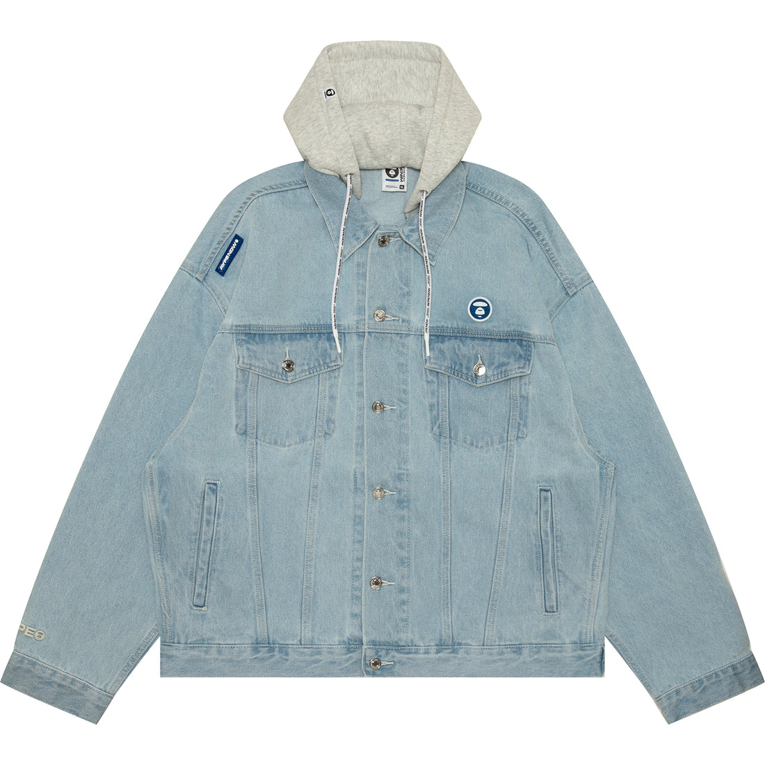 MOONFACE LOGO HOODED DENIM JACKET