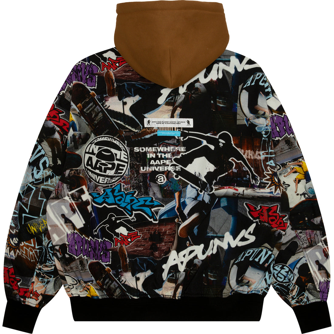 LOGO GRAFFITI PRINT HOODED JACKET