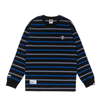 MOONFACE PATCH STRIPED LONG-SLEEVE TEE