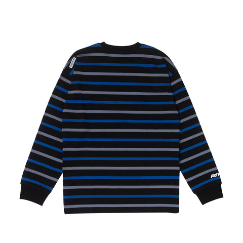 MOONFACE PATCH STRIPED LONG-SLEEVE TEE