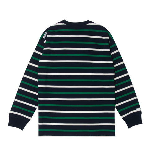 MOONFACE PATCH STRIPED LONG-SLEEVE TEE