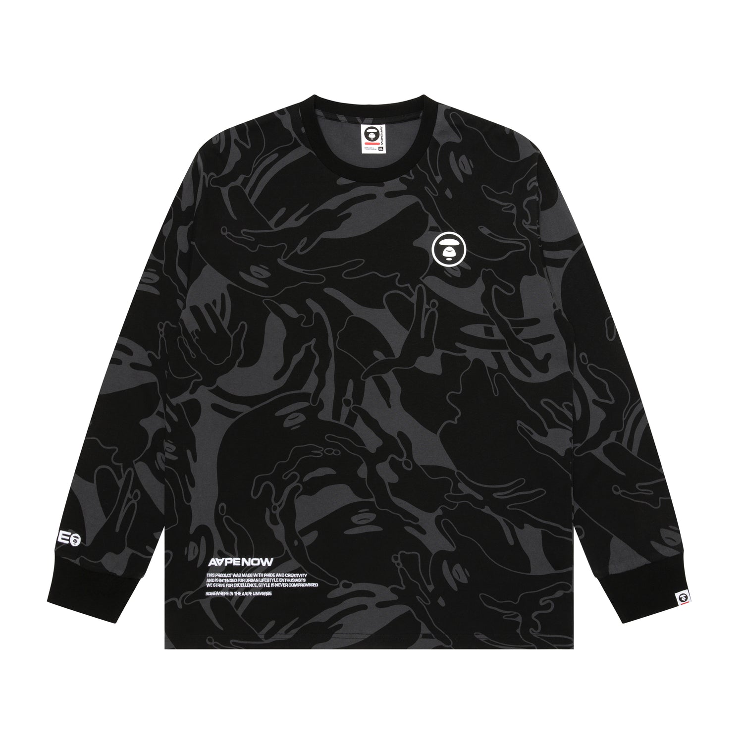 MOONFACE PATCH CAMO LONG-SLEEVE TEE