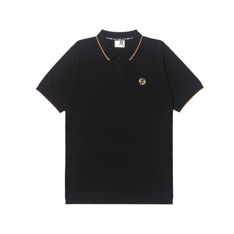 MOONFACE PATCH TIPPED POLO