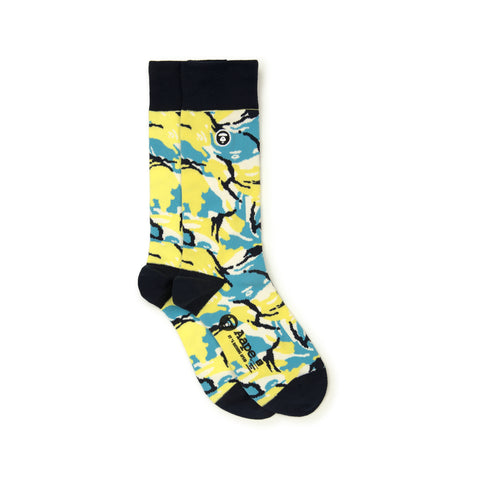 MOONFACE EMBROIDERED CAMO SOCKS