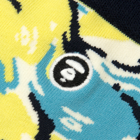 MOONFACE EMBROIDERED CAMO SOCKS