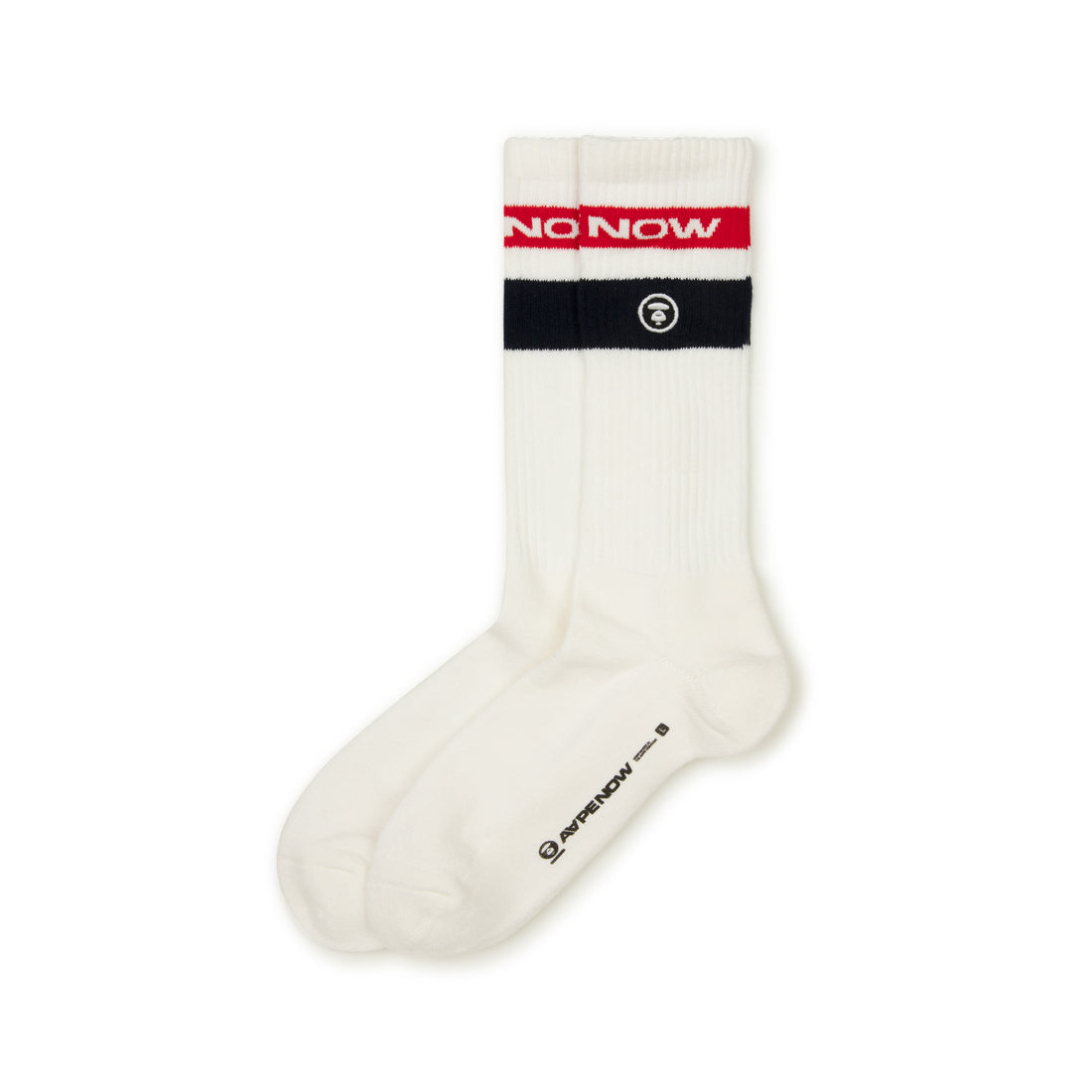 MOONFACE EMBROIDERED STRIPED SOCKS