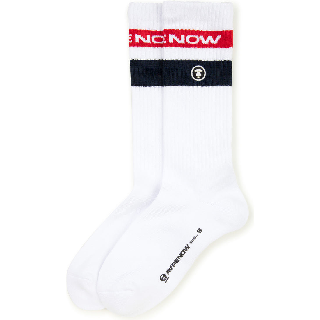 AAPSOM5135XXO/AAPENOW MOONFACE LOGO CREW SOCKS