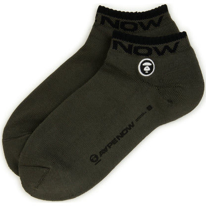 MOONFACE EMBROIDERED ANKLE SOCKS