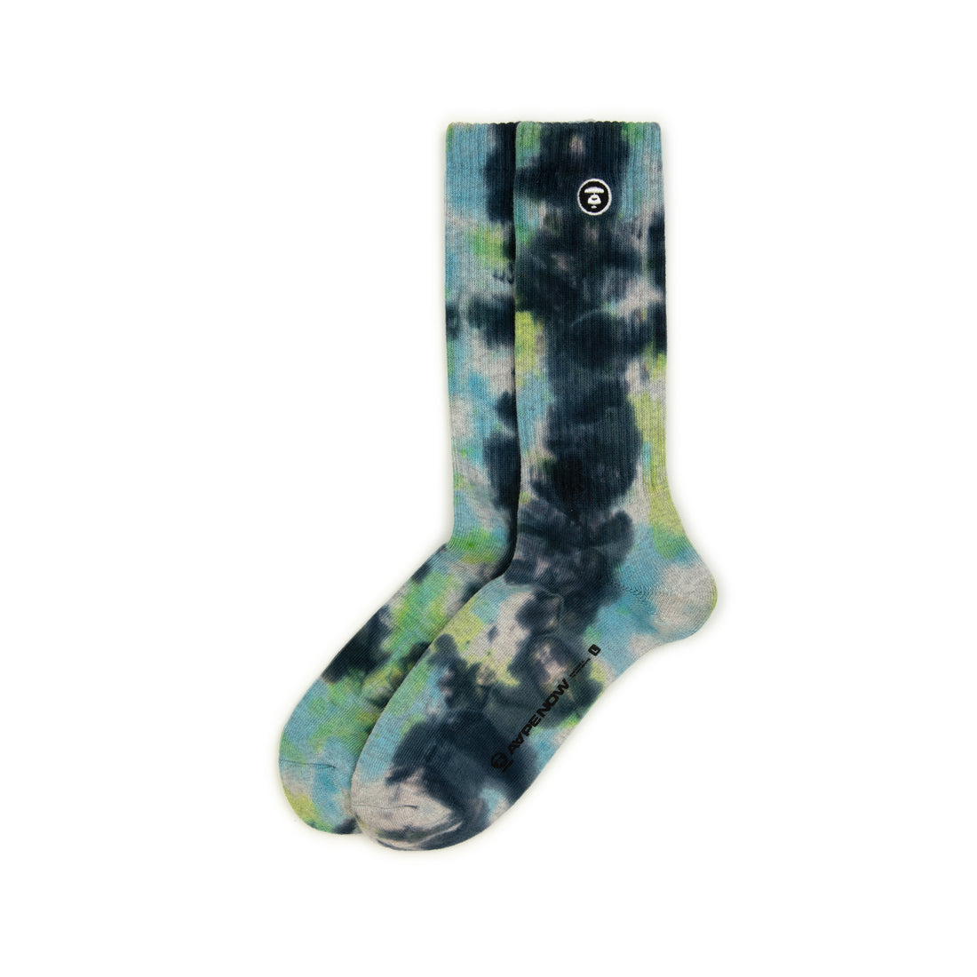 MOONFACE EMBROIDERED TIE-DYE SOCKS