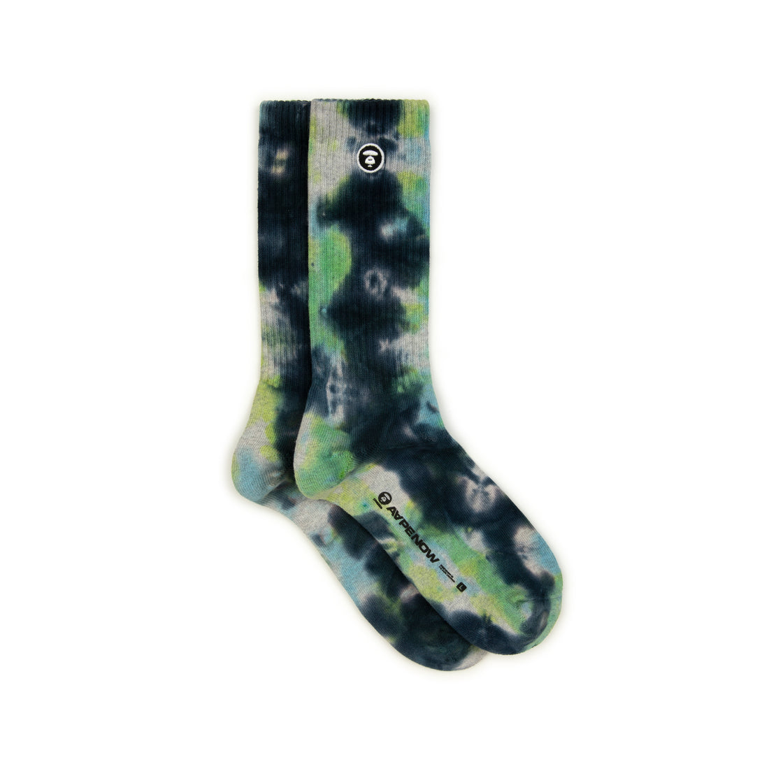 MOONFACE EMBROIDERED TIE-DYE SOCKS