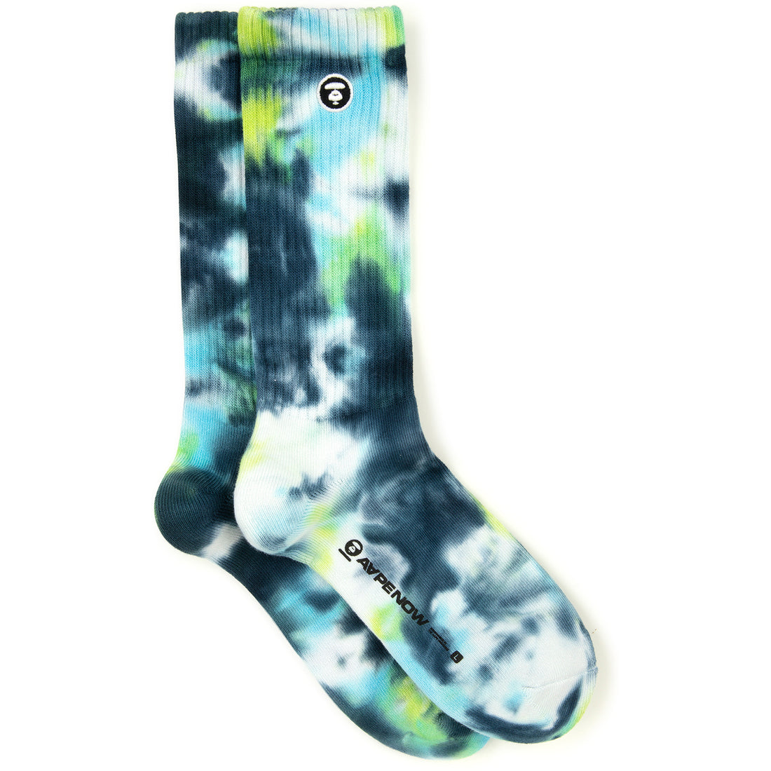AAPSOM5190XXO/AAPENOW MOONFACE LOGO TIE-DYE CREW SOCKS