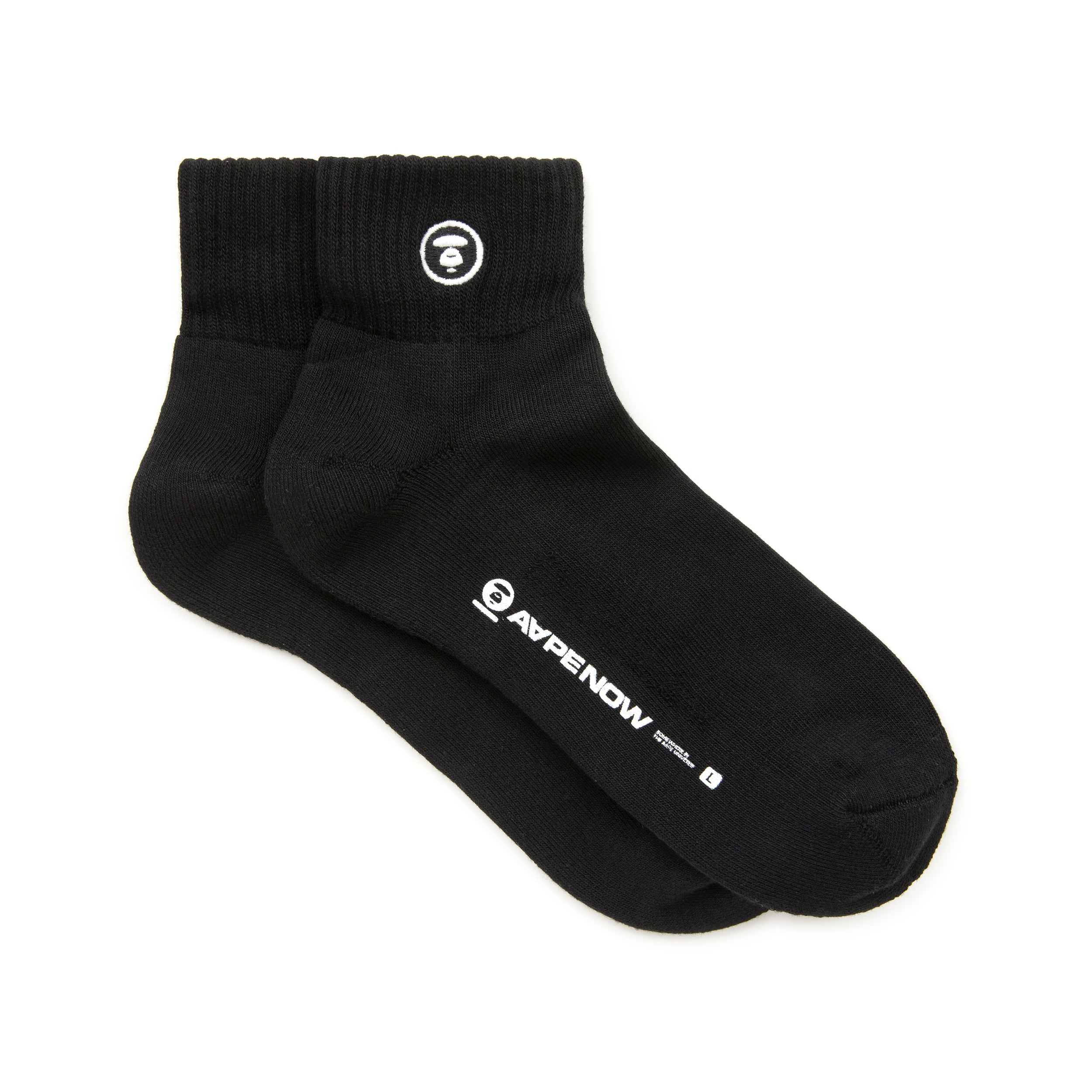 MOONFACE EMBROIDERED ANKLE SOCKS