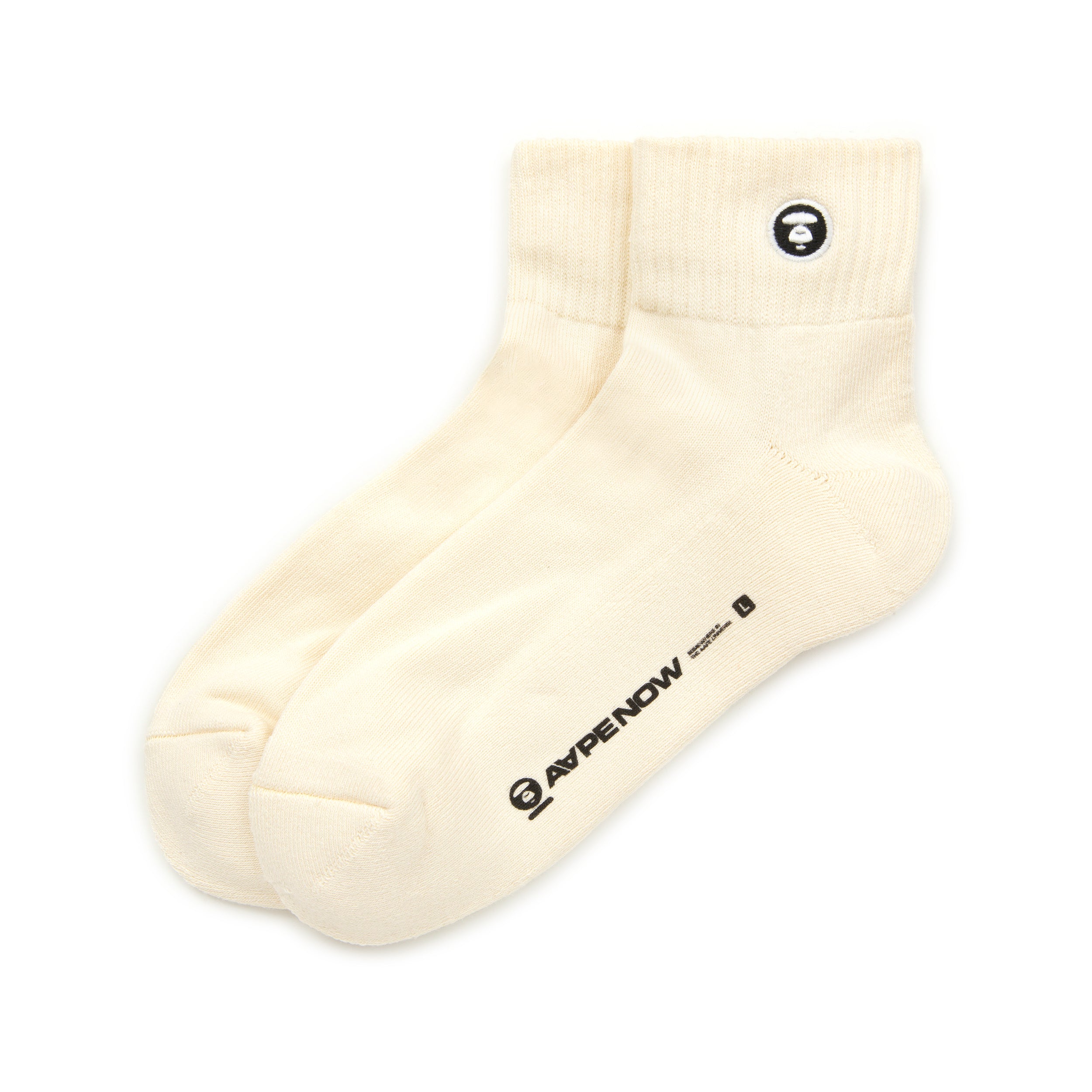 MOONFACE EMBROIDERED ANKLE SOCKS