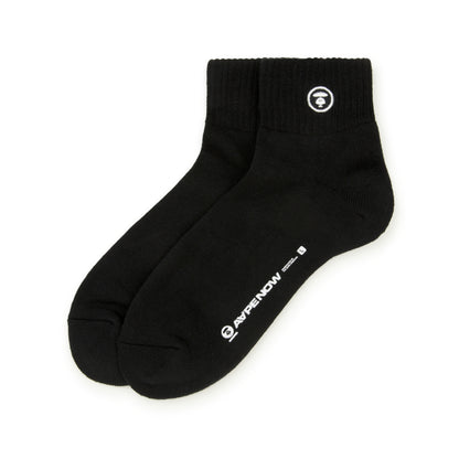 MOONFACE EMBROIDERED ANKLE SOCKS