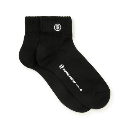 MOONFACE EMBROIDERED ANKLE SOCKS