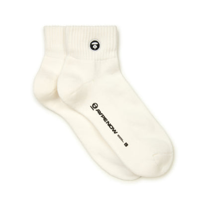 MOONFACE EMBROIDERED ANKLE SOCKS