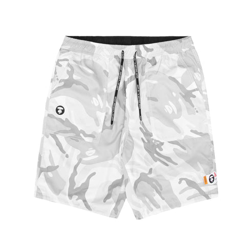 MOONFACE EMBROIDERED REVERSIBLE CAMO SHORTS