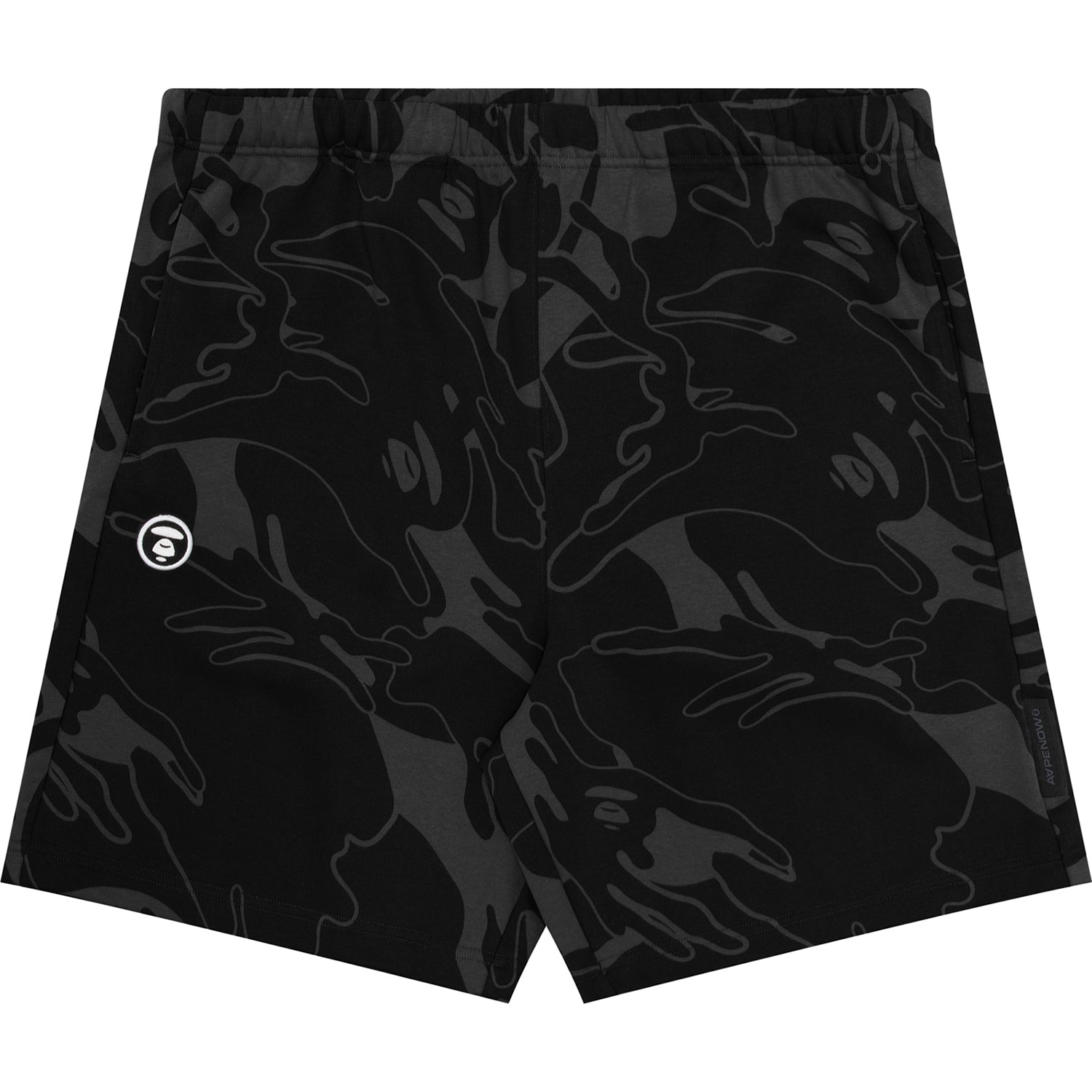 MOONFACE EMBROIDERED CAMO SWEAT SHORTS