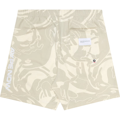 MOONFACE EMBROIDERED CAMO SWEAT SHORTS