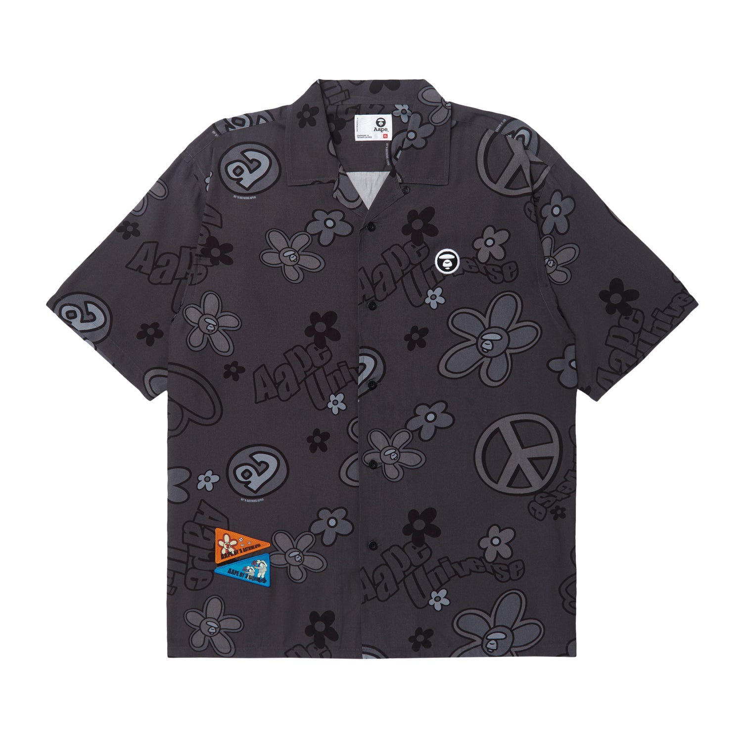 MOONFACE GRAPHIC PATTERNED SHORT-SLEEVE SHIRT