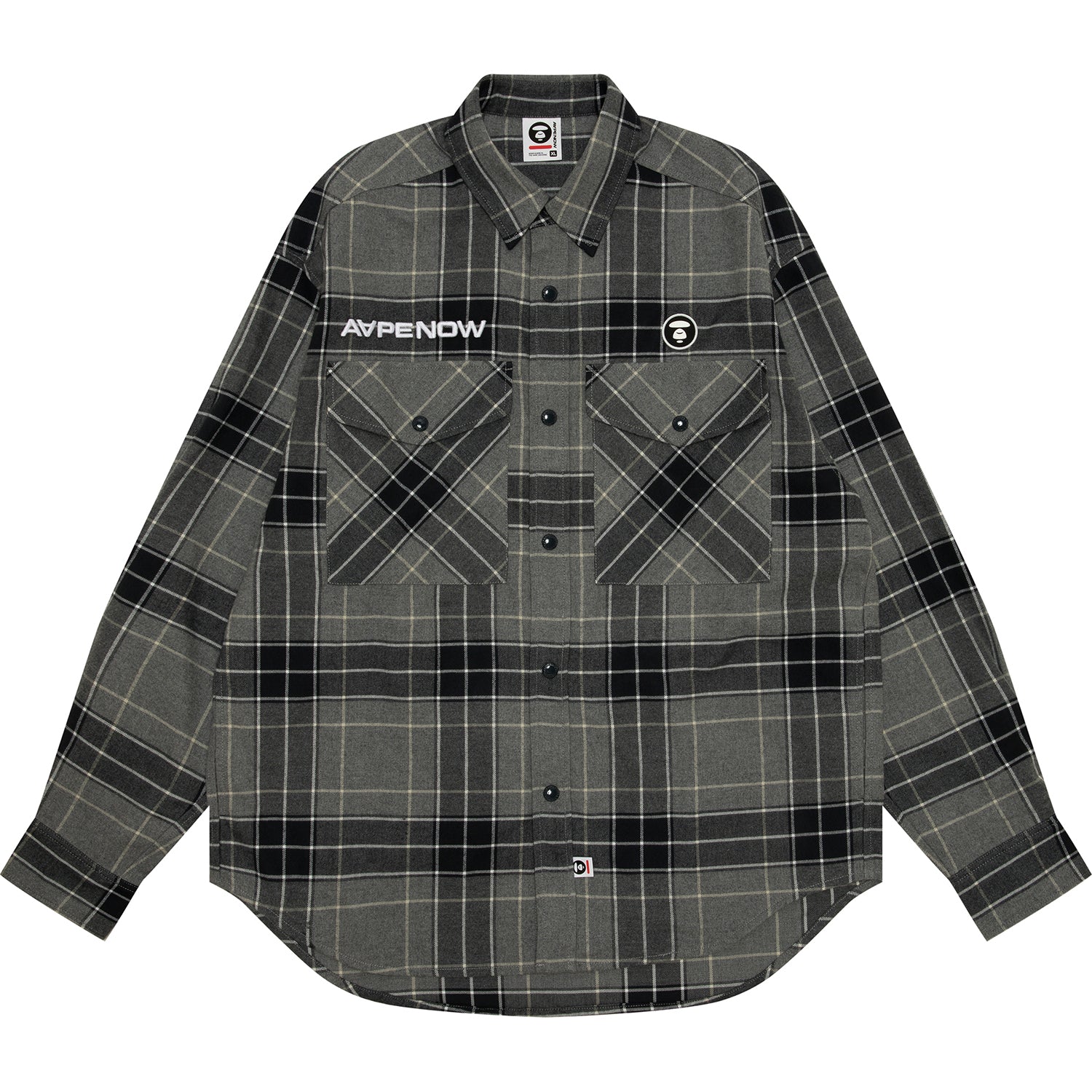 AAPENOW MOONFACE LOGO CHECK LONG SLEEVE SHIRT