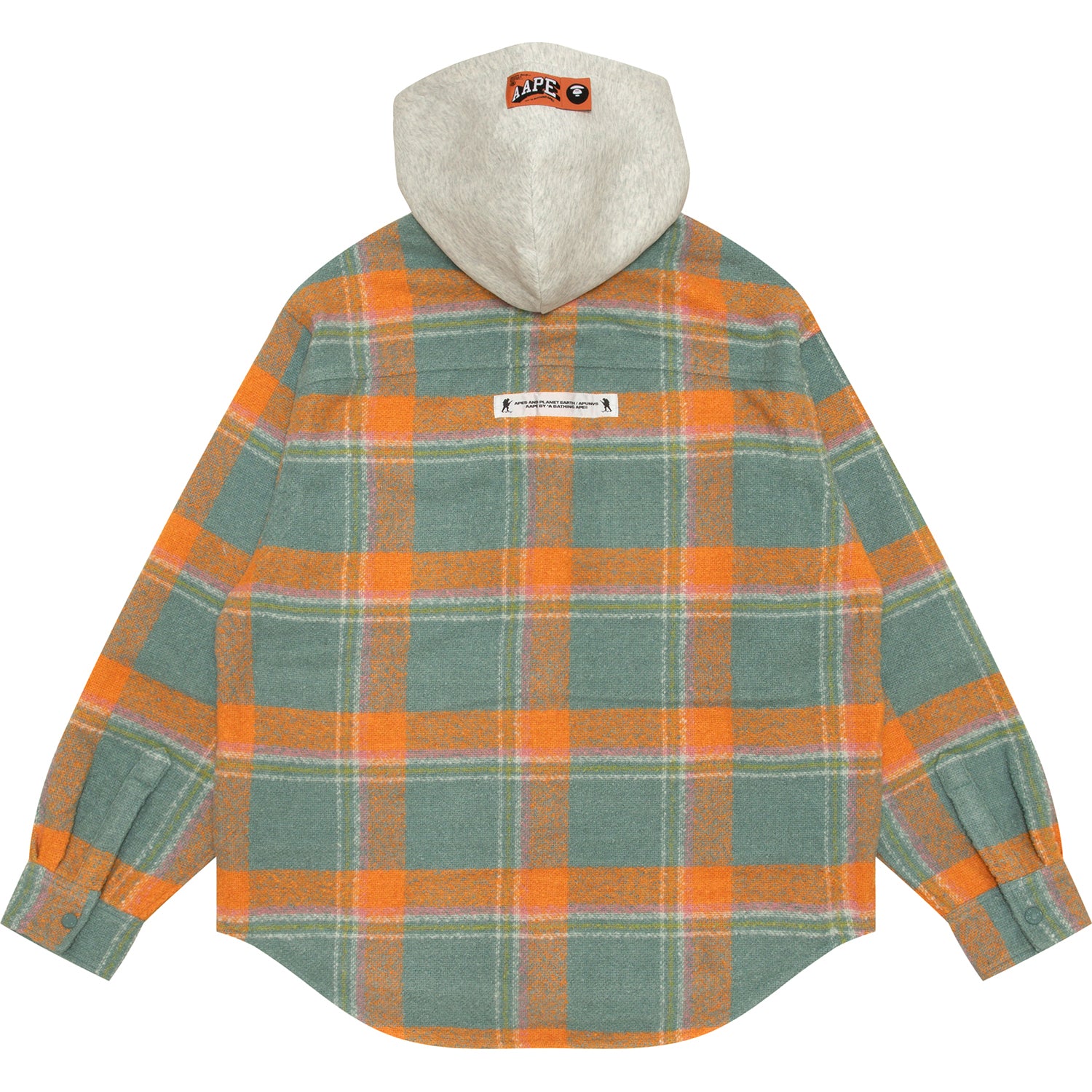 CHECK HOODED BUTTON DOWN JACKET