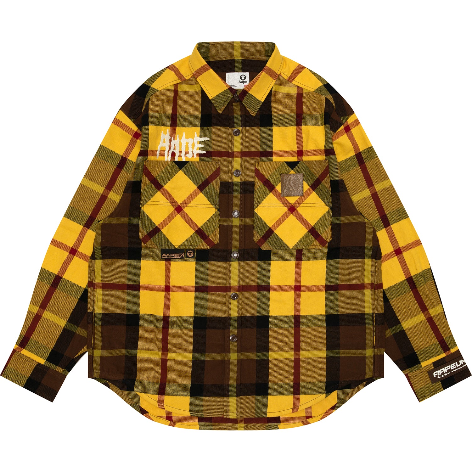 AAPE UNVS CHECK LONG SLEEVE SHIRT