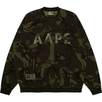 AAPE X ALPHA INDUSTRIES LOGO CAMO SWEATSHIRT