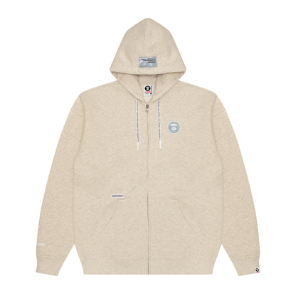 MOONFACE PATCH ZIP-UP HOODIE