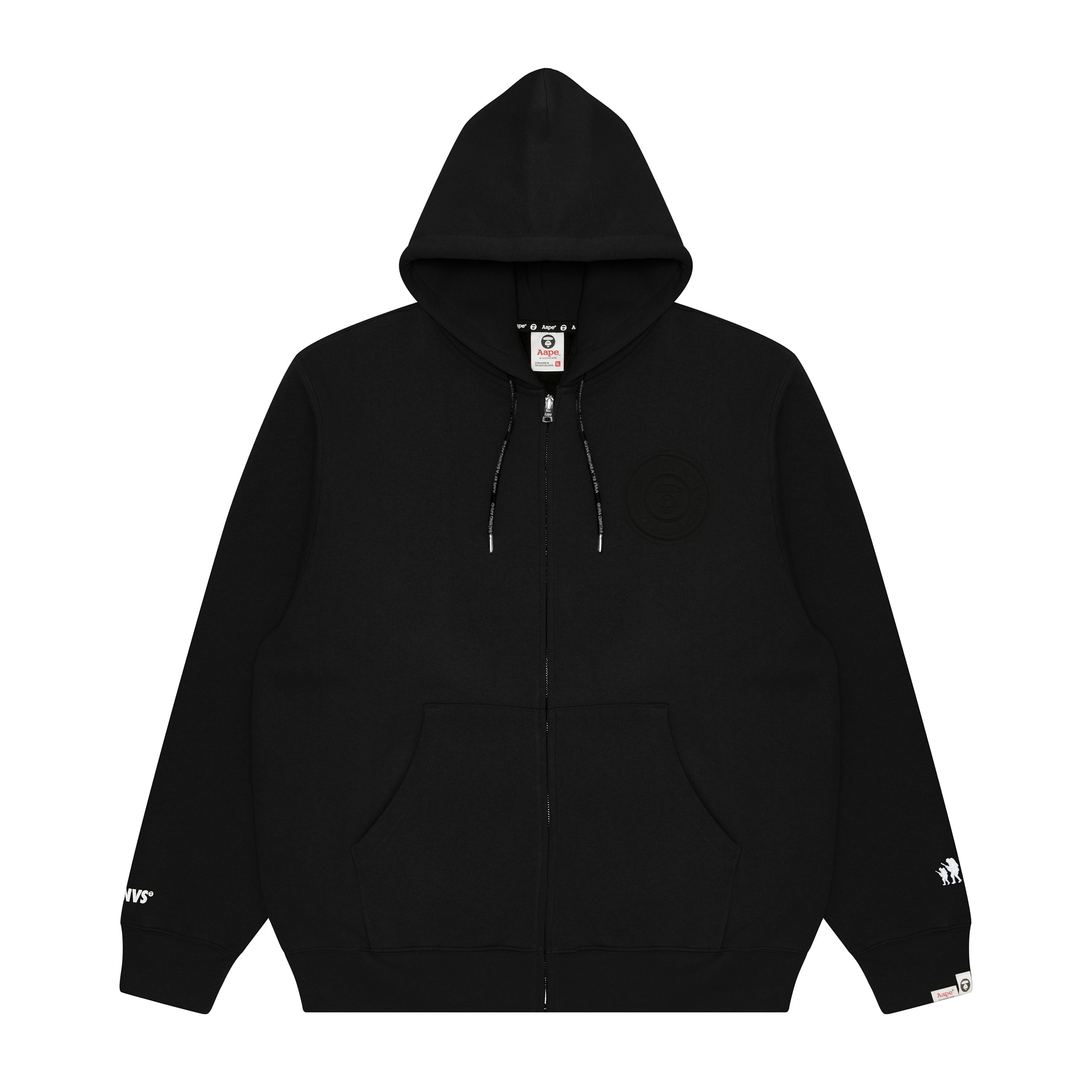 MOONFACE DEBOSSED ZIP-UP HOODIE MEN