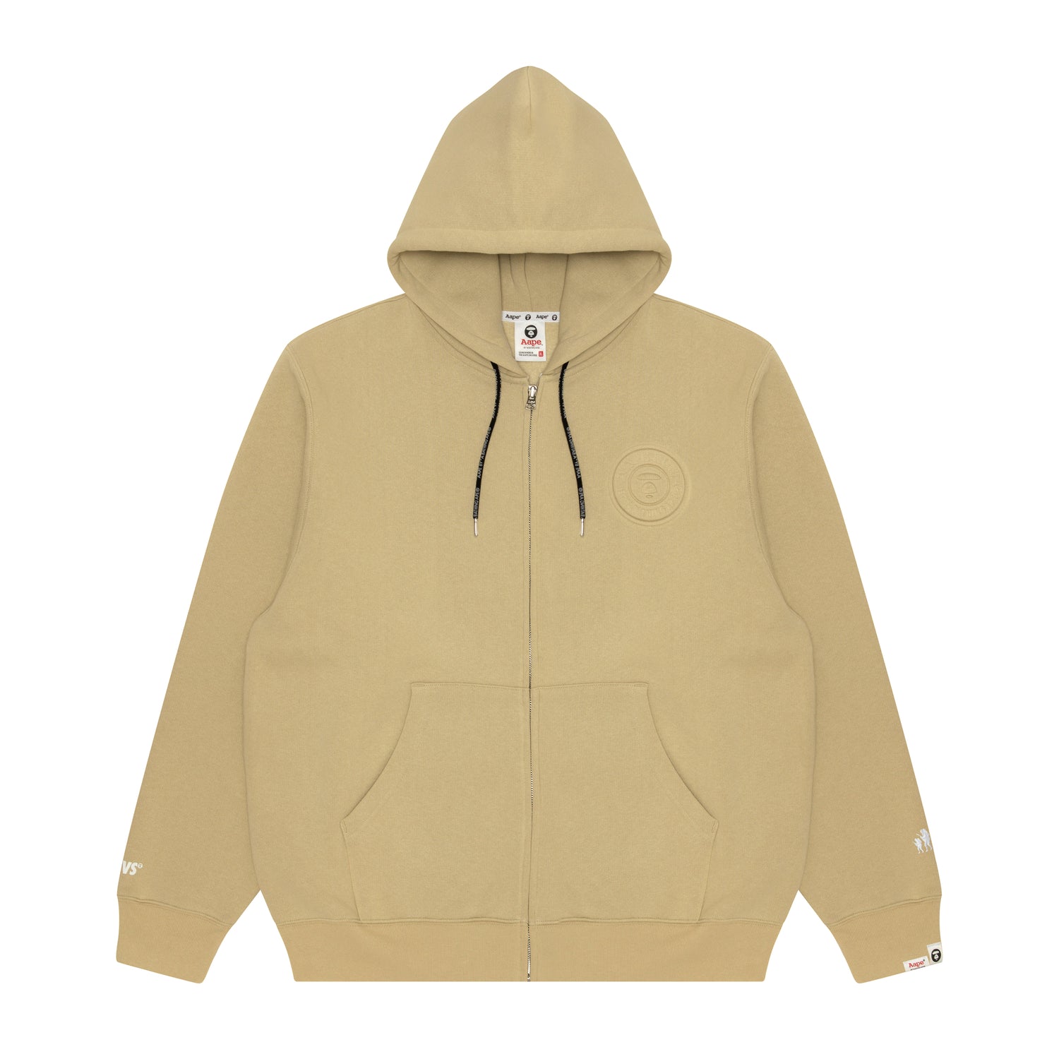 MOONFACE DEBOSSED ZIP-UP HOODIE MEN