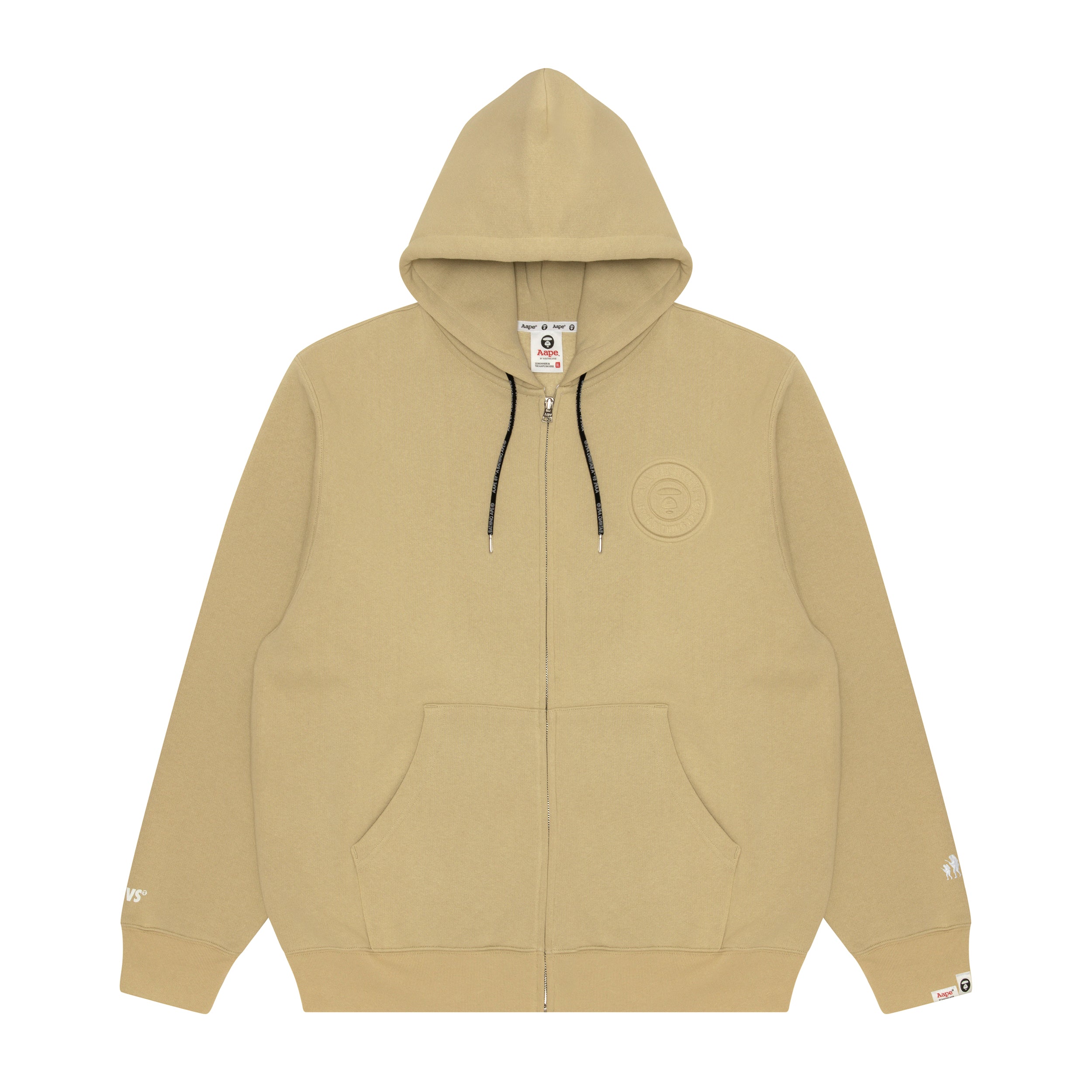 MOONFACE DEBOSSED ZIP-UP HOODIE MEN